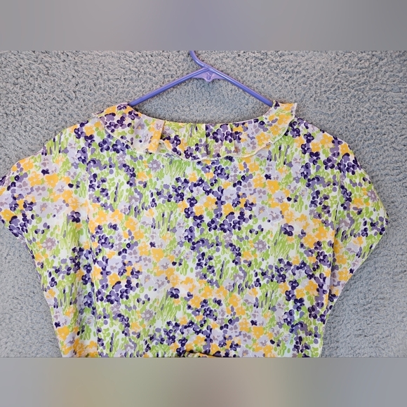 Chadwicks Womens Spring Summer Floral Ruffle Semi Wrap Midi Dress Sz 10 - Picture 9 of 11